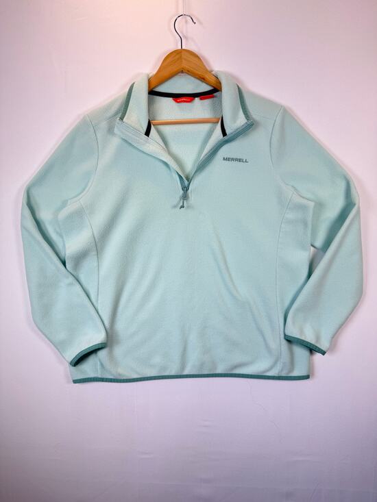 Merrell Jackets & Blazers - Merrell Women’s Large Mint Fleece Quarter Zip Pullover Hiking Jacket Sweatshirt